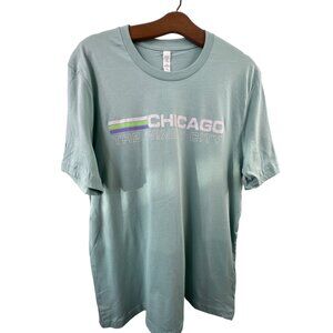 Chicago The Windy City T Shirt Size Large Crewneck Short Sleeve Mint Cotton